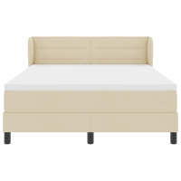 Produktbild för Bäddfjäder med madrass med huvudgavel Kräm 140 x 190 cm tyg