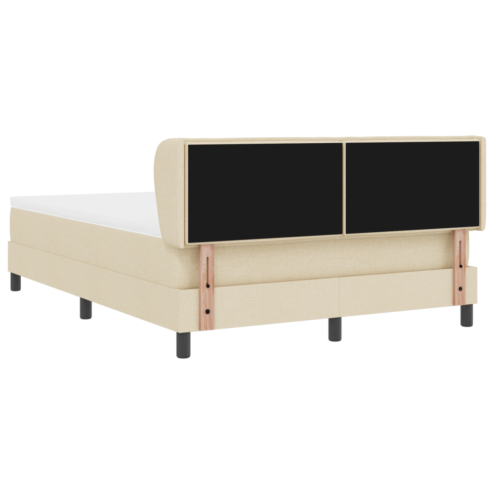 Produktbild för Bäddfjäder med madrass med huvudgavel Kräm 140 x 190 cm tyg