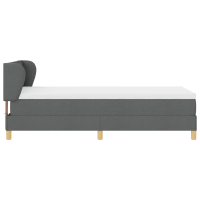 Produktbild för Bäddfjäder med madrass med huvudgavel Mörkgrå 80 x 200 cm tyg