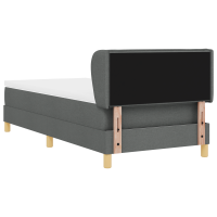 Produktbild för Bäddfjäder med madrass med huvudgavel Mörkgrå 80 x 200 cm tyg