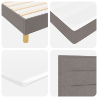 Produktbild för Bäddfjäder med madrass med huvudgavel Taupe 80 x 200 cm tyg