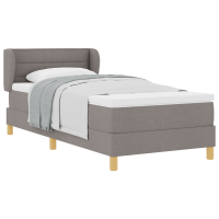 Produktbild för Bäddfjäder med madrass med huvudgavel Taupe 80 x 200 cm tyg