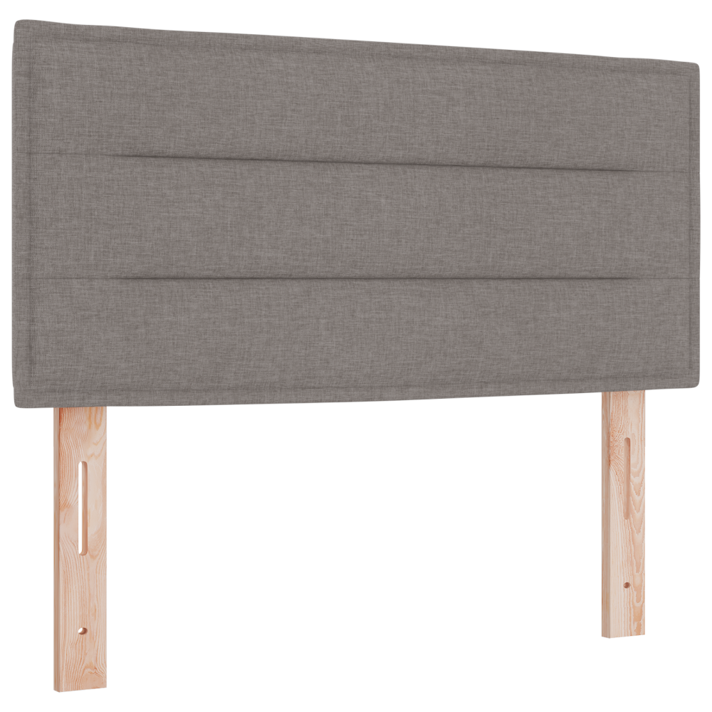 Produktbild för Bäddfjäder med madrass med huvudgavel Taupe 80 x 200 cm tyg