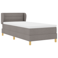 Produktbild för Bäddfjäder med madrass med huvudgavel Taupe 80 x 200 cm tyg
