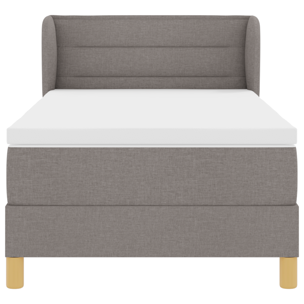 Produktbild för Bäddfjäder med madrass med huvudgavel Taupe 80 x 200 cm tyg
