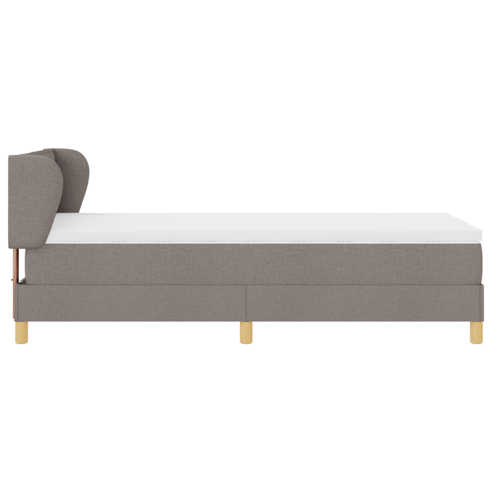 Produktbild för Bäddfjäder med madrass med huvudgavel Taupe 80 x 200 cm tyg