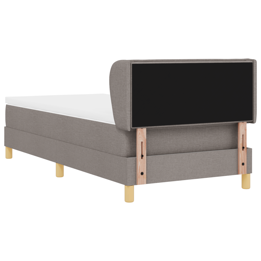 Produktbild för Bäddfjäder med madrass med huvudgavel Taupe 80 x 200 cm tyg