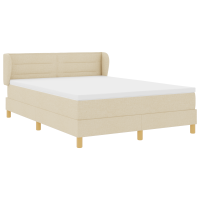 Produktbild för Bäddfjäder med madrass med huvudgavel Kräm 140 x 190 cm tyg