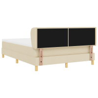 Produktbild för Bäddfjäder med madrass med huvudgavel Kräm 140 x 190 cm tyg