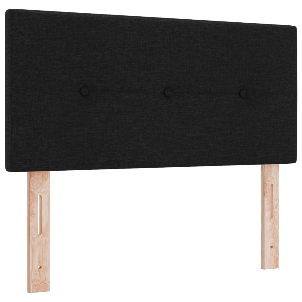 Produktbild för Bäddfjäder med huvudgavel Svart 80 x 200 cm tyg