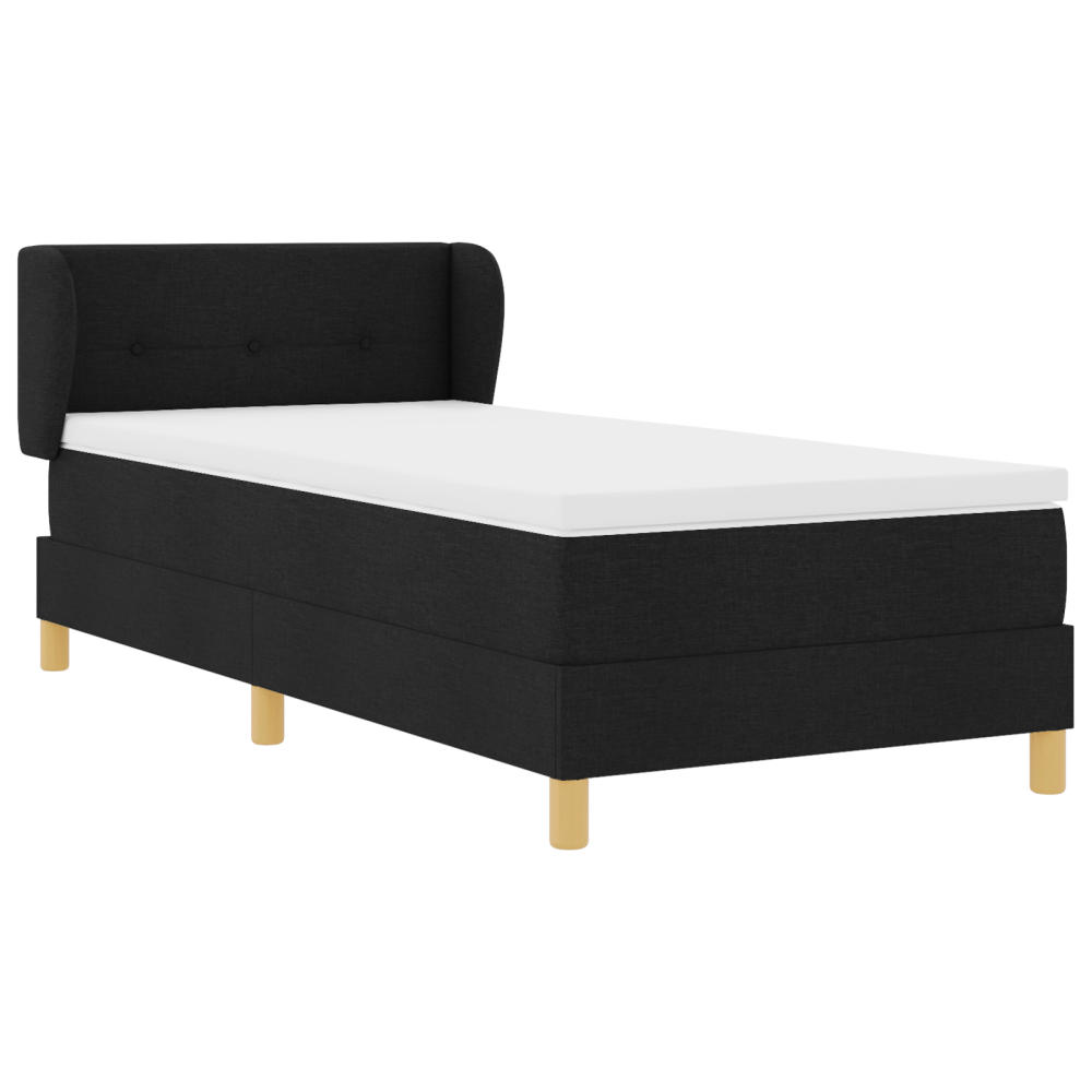 Produktbild för Bäddfjäder med huvudgavel Svart 80 x 200 cm tyg
