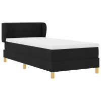 Produktbild för Bäddfjäder med huvudgavel Svart 80 x 200 cm tyg