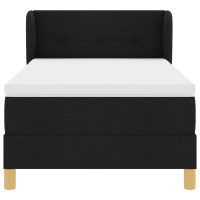 Produktbild för Bäddfjäder med huvudgavel Svart 80 x 200 cm tyg