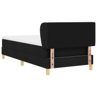 Produktbild för Bäddfjäder med huvudgavel Svart 80 x 200 cm tyg