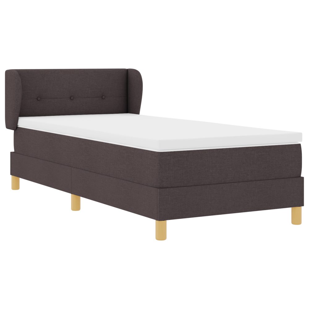 Produktbild för Bäddfjäder med huvudgavel Mörkbrun 100 x 200 cm tyg