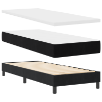 Produktbild för Bäddfjäder med huvudgavel Svart 80 x 200 cm Sammet