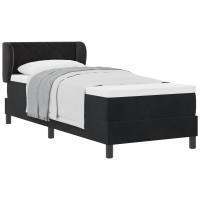 Produktbild för Bäddfjäder med huvudgavel Svart 80 x 200 cm Sammet