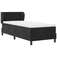 Produktbild för Bäddfjäder med huvudgavel Svart 80 x 200 cm Sammet