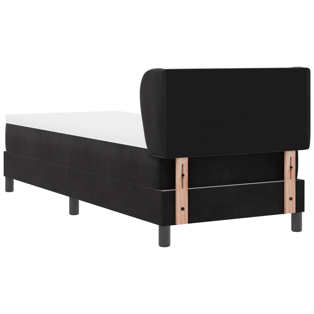 Produktbild för Bäddfjäder med huvudgavel Svart 80 x 200 cm Sammet