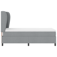 Produktbild för Bäddfjäder med madrass med huvudgavel Ljusgrå 100 x 200 cm tyg