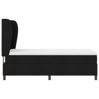 Produktbild för Bäddfjäder med huvudgavel Svart 100 x 200 cm tyg