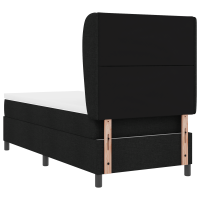 Produktbild för Bäddfjäder med huvudgavel Svart 100 x 200 cm tyg