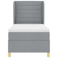 Produktbild för Bäddfjäder med madrass med huvudgavel Ljusgrå 200 x 80 cm tyg