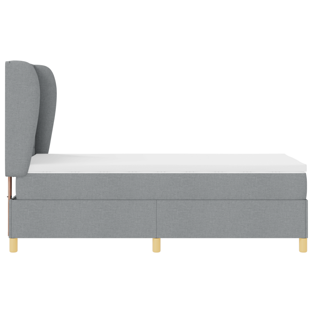 Produktbild för Bäddfjäder med madrass med huvudgavel Ljusgrå 200 x 80 cm tyg