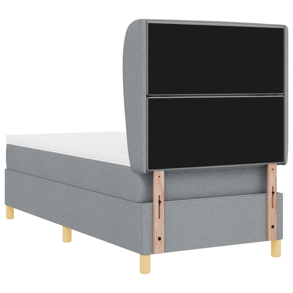 Produktbild för Bäddfjäder med madrass med huvudgavel Ljusgrå 200 x 80 cm tyg