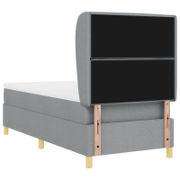 Produktbild för Bäddfjäder med madrass med huvudgavel Ljusgrå 200 x 80 cm tyg