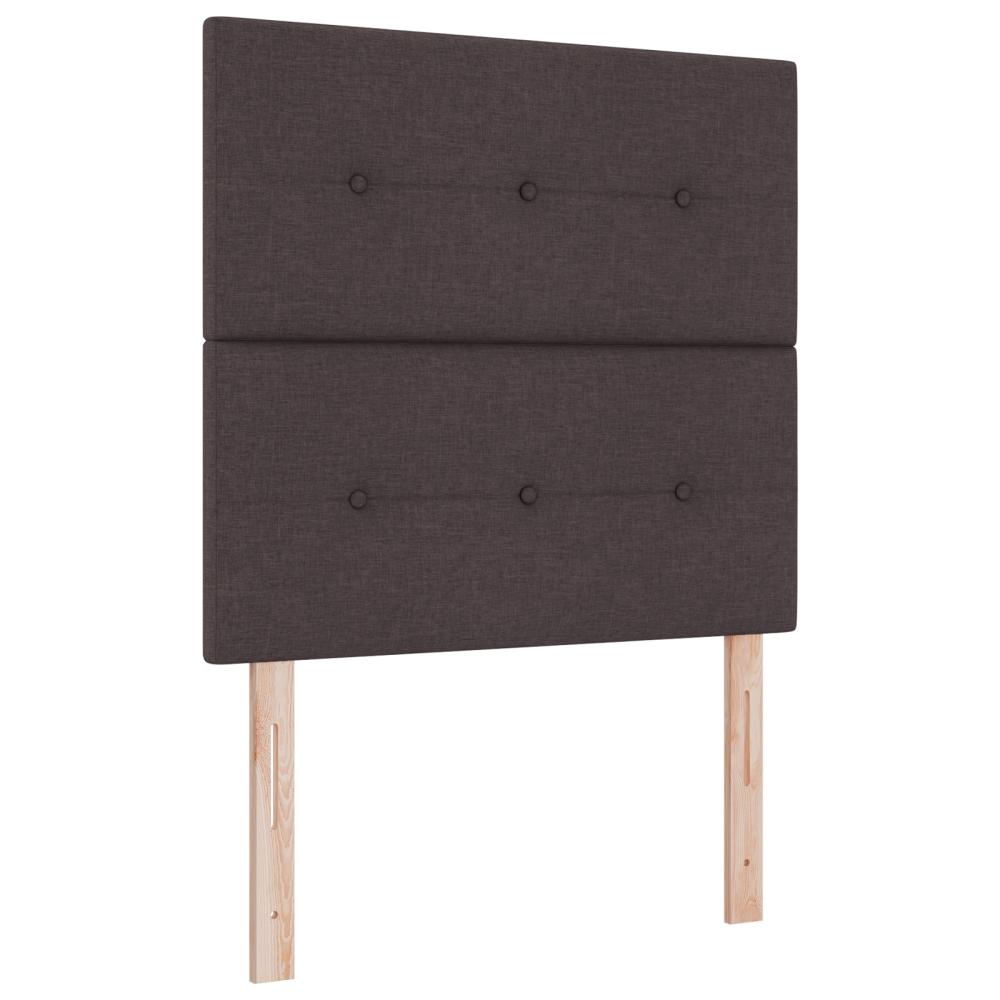 Produktbild för Bäddfjäder med huvudgavel Mörkbrun 200 x 80 cm tyg