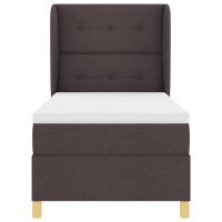 Produktbild för Bäddfjäder med huvudgavel Mörkbrun 200 x 80 cm tyg