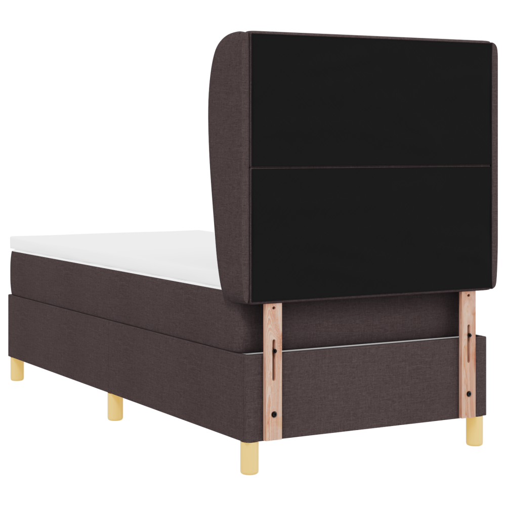 Produktbild för Bäddfjäder med huvudgavel Mörkbrun 200 x 80 cm tyg