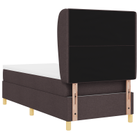 Produktbild för Bäddfjäder med huvudgavel Mörkbrun 200 x 80 cm tyg
