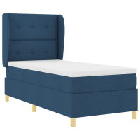 Produktbild för Bäddfjäder med huvudgavel Blå 200 x 100 cm tyg