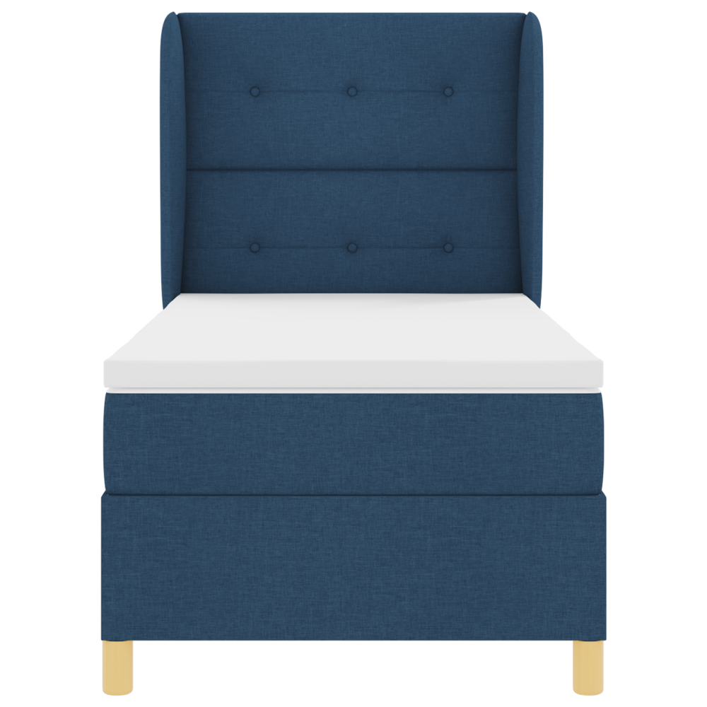 Produktbild för Bäddfjäder med huvudgavel Blå 200 x 100 cm tyg