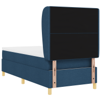 Produktbild för Bäddfjäder med huvudgavel Blå 200 x 100 cm tyg