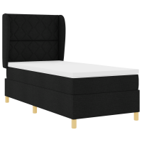 Produktbild för Bäddfjäder med huvudgavel Svart 200 x 100 cm tyg
