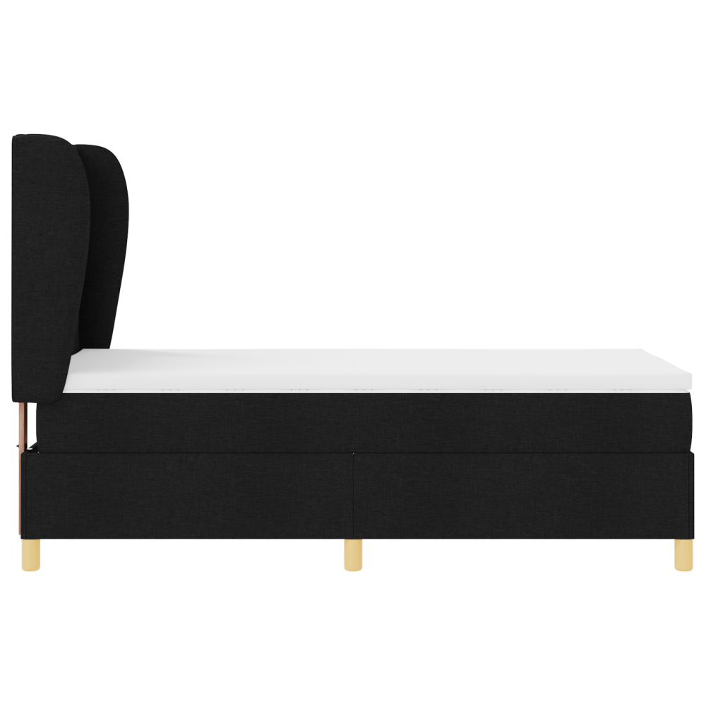 Produktbild för Bäddfjäder med huvudgavel Svart 200 x 100 cm tyg
