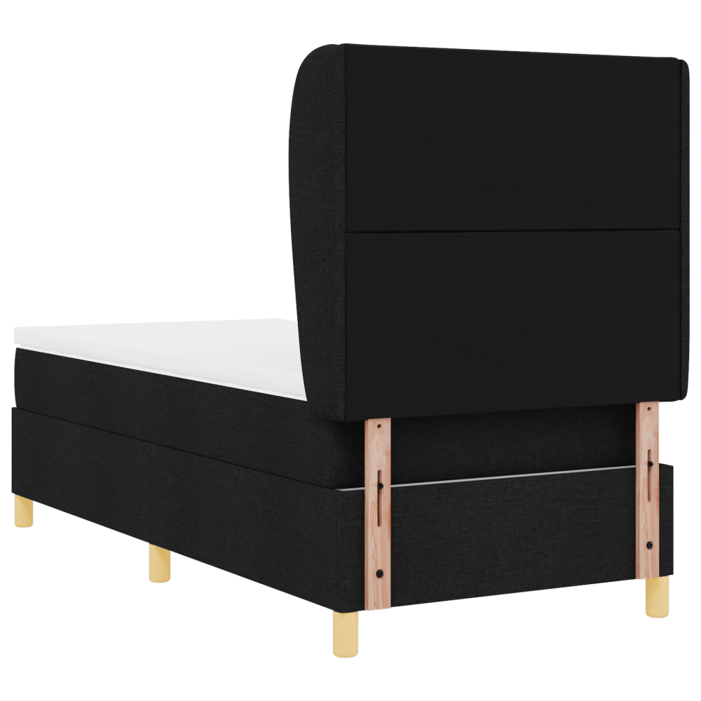 Produktbild för Bäddfjäder med huvudgavel Svart 200 x 100 cm tyg