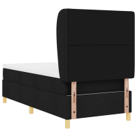 Produktbild för Bäddfjäder med huvudgavel Svart 200 x 100 cm tyg