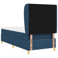 Produktbild för Bäddfjäder med huvudgavel Blå 200 x 100 cm tyg