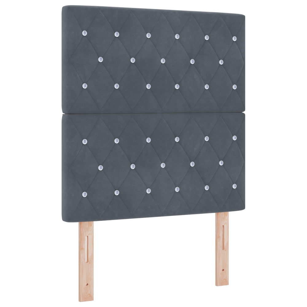 Produktbild för Bäddfjäder med madrass Mörkgrå 200 x 80 cm Sammet