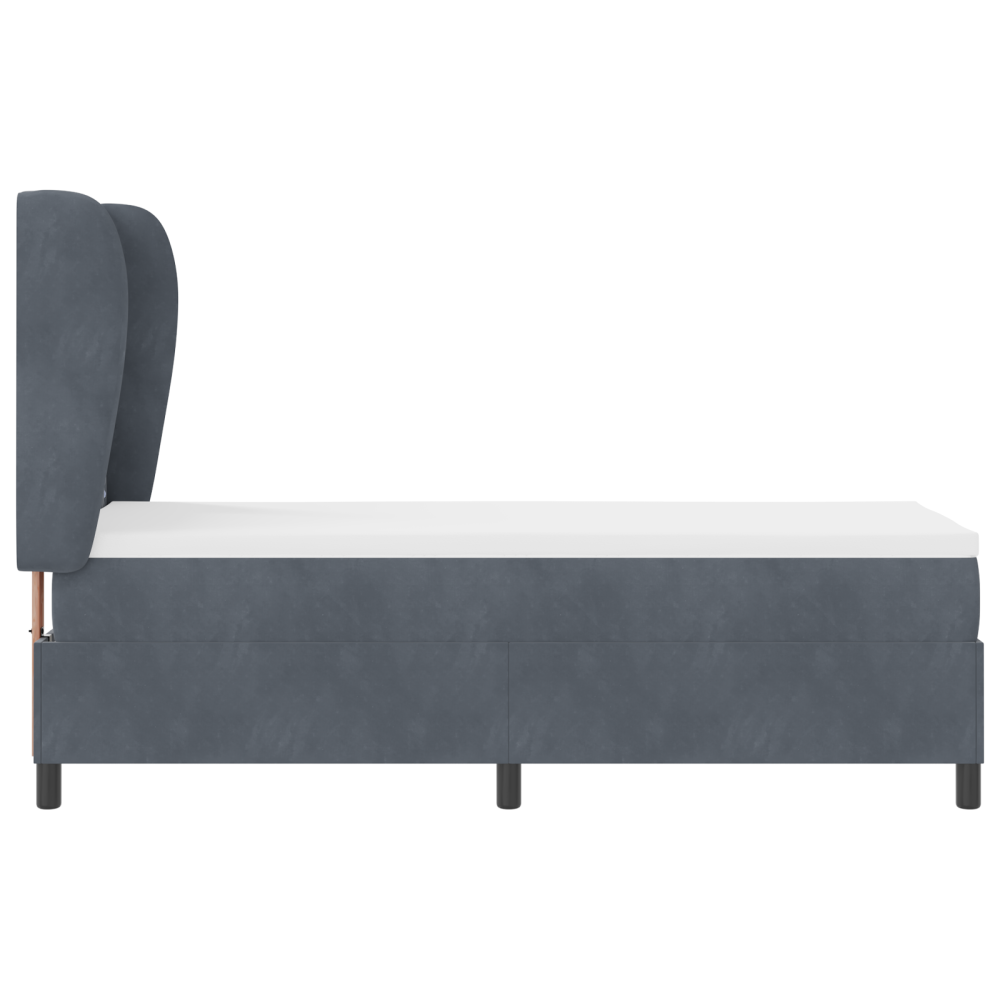 Produktbild för Bäddfjäder med madrass Mörkgrå 200 x 80 cm Sammet