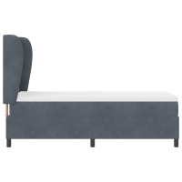 Produktbild för Bäddfjäder med madrass Mörkgrå 200 x 80 cm Sammet