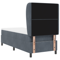 Produktbild för Bäddfjäder med madrass Mörkgrå 200 x 80 cm Sammet