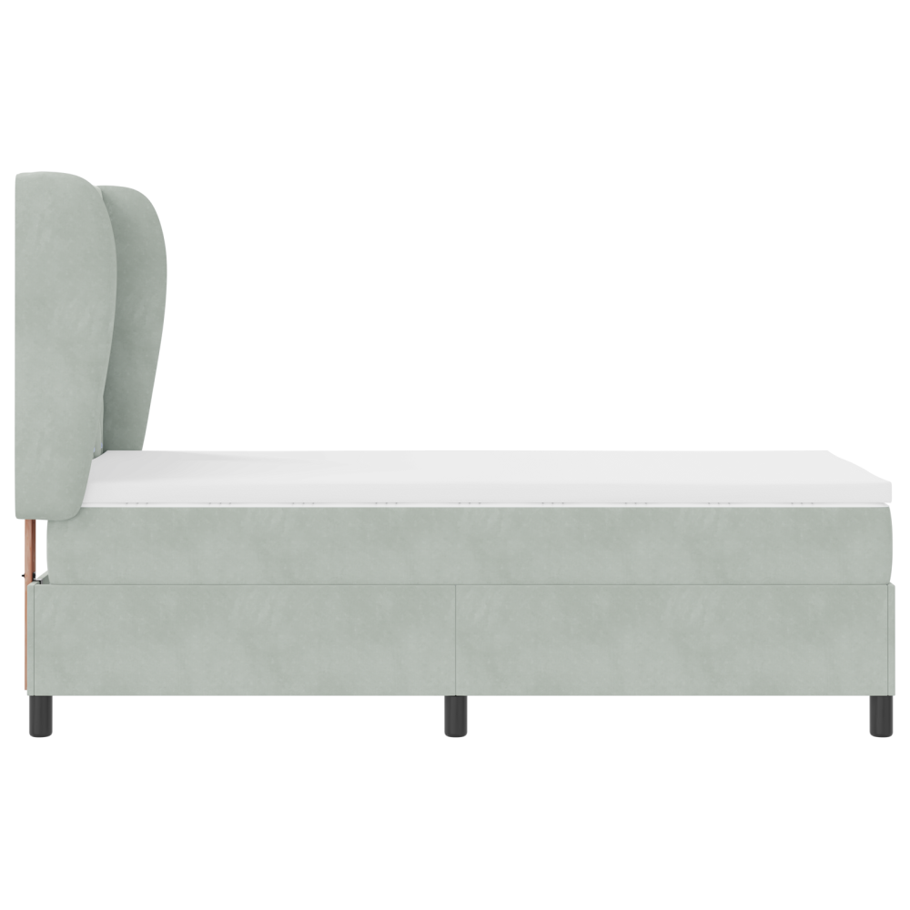 Produktbild för Bäddfjäder med madrass Ljusgrå 200 x 100 cm Sammet
