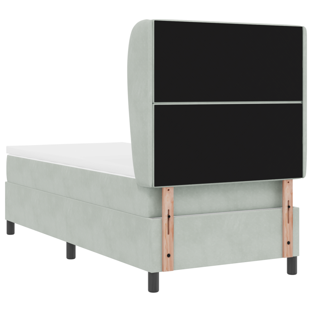 Produktbild för Bäddfjäder med madrass Ljusgrå 200 x 100 cm Sammet