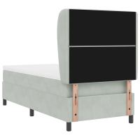 Produktbild för Bäddfjäder med madrass Ljusgrå 200 x 100 cm Sammet