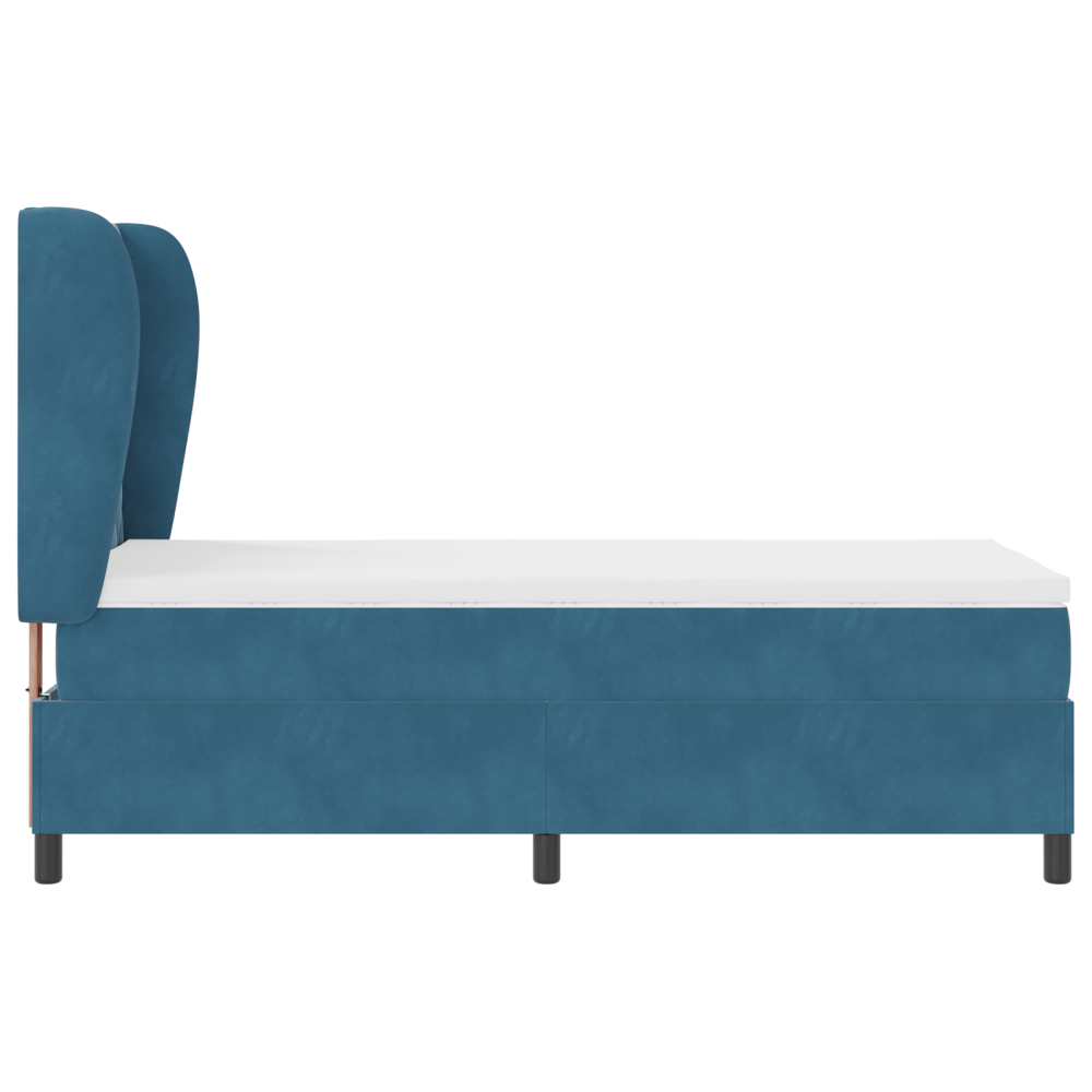 Produktbild för Bäddfjäder med huvudgavel Mörkblå 200 x 100 cm Sammet